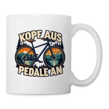Kopf aus Pedale an - Tasse - Weiß - Rechts