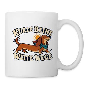 Dackel weite Wege - Tasse - Weiß - Rechts