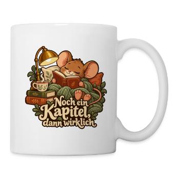 Lesen - Noch ein Kapitel Mäuschen Buchleser - Tasse - Weiß - Rechts
