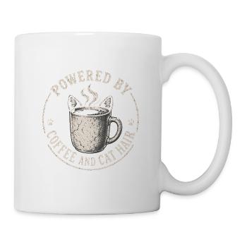 Angetrieben von Kaffee und Katzenhaaren - Tasse - Weiß - Rechts