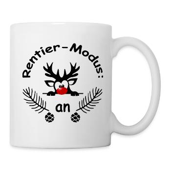 Rentier Modus an, Rentier Weihnachtsmotiv - Tasse - Weiß - Rechts