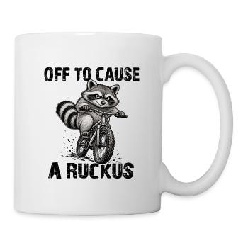 Waschbär-BMX-Fahrer - Tasse - Weiß - Rechts