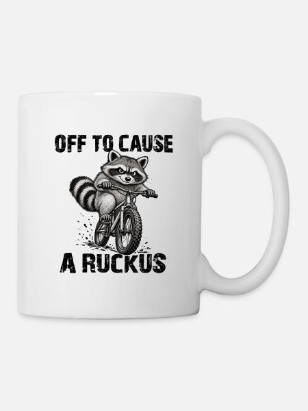 Waschbär-BMX-Fahrer - Tasse - Weiß