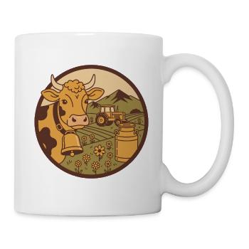 Wappen Kuh – personalisierbar - Tasse - Weiß - Rechts