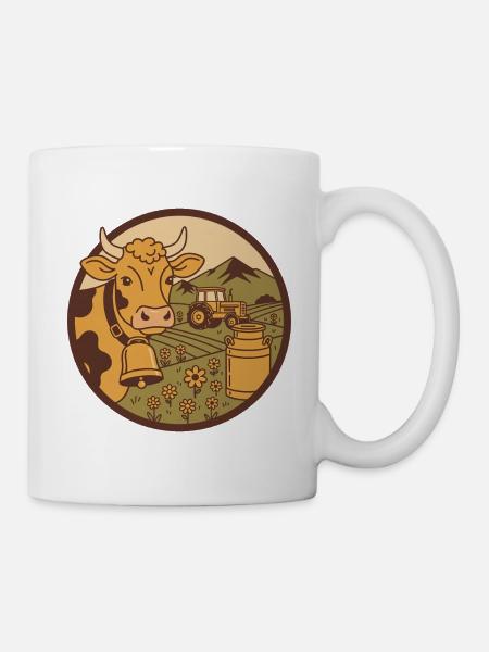 Wappen Kuh – personalisierbar - Tasse - Weiß