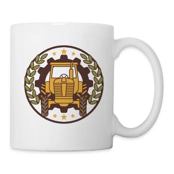Oldtimer Traktor Club Wappen – personalisierbar - Tasse - Weiß - Rechts