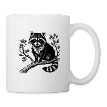 Waschbär im Ast - Tasse - Weiß - Rechts