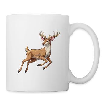 Weißwedelhirsch-Springen - Tasse - Weiß - Rechts