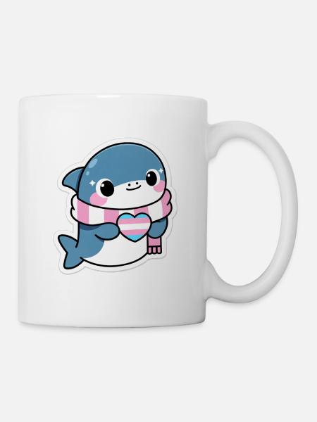 Niedlicher Hai Transpride - Tasse - Weiß