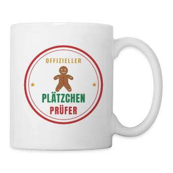 Offizieller Plätzchen-Prüfer – Weihnachten - Tasse - Weiß - Rechts