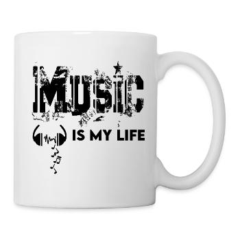 Music Is my Live Sprüche Kopfhörer Headphone DJ - Tasse - Weiß - Rechts