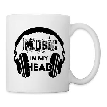 Music in my Head Sprüche Kopfhörer Headphone DJ - Tasse - Weiß - Rechts