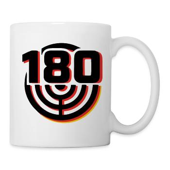 Darts 180 Zielscheibe Logo - Tasse - Weiß - Rechts