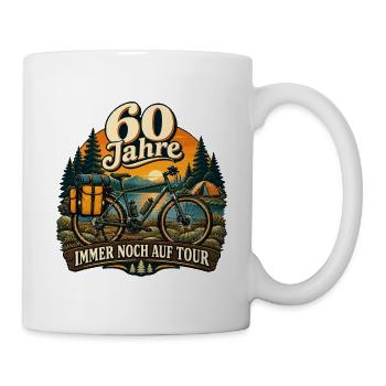 60 Jahre Fahrradtour Abenteuer - Tasse - Weiß - Rechts