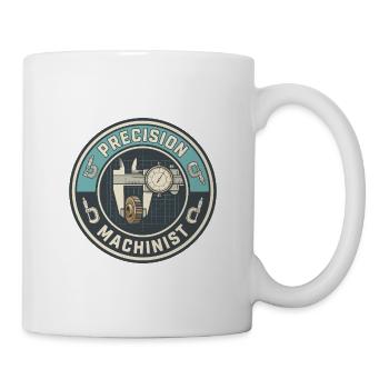 Vintage Precision Machinist Vernier Schieber-Patch - Tasse - Weiß - Rechts