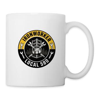 Vintage Ironworker Crossed Spud Wrenches Abzeichen - Tasse - Weiß - Rechts
