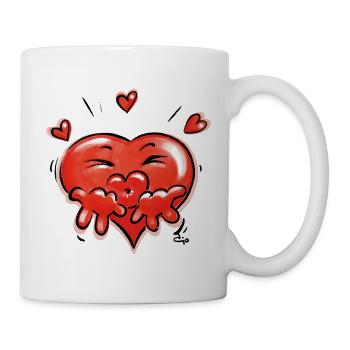 Verliebtes Herz - Tasse - Weiß - Rechts