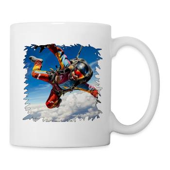 Farbenfroher Fallschirmspringer - Tasse - Weiß - Rechts