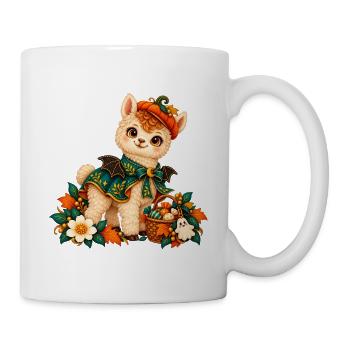 Alpaca verzauberte Herbst - Tasse - Weiß - Rechts