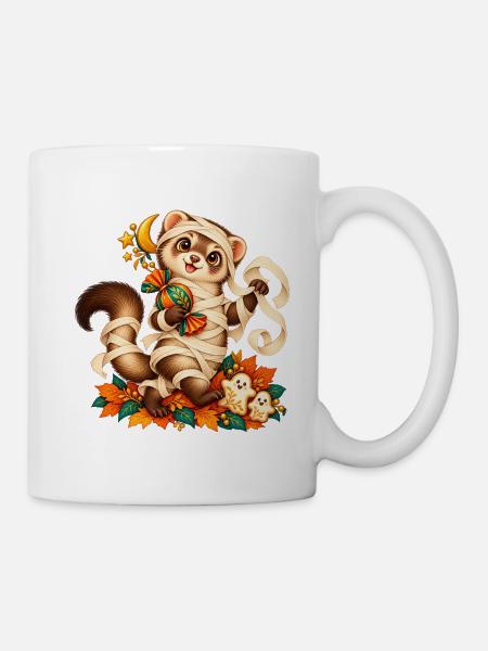 Bär in Herbstband gewickelt - Tasse - Weiß