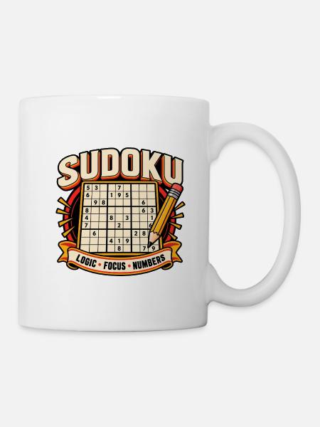 Sudoku-Logikzahlen - Tasse - Weiß