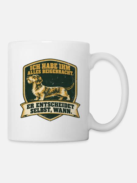 Hundeschule bestanden. Dackel hat das Sagen. - Tasse - Weiß
