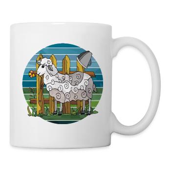 Schaf - Tasse - Weiß - Rechts