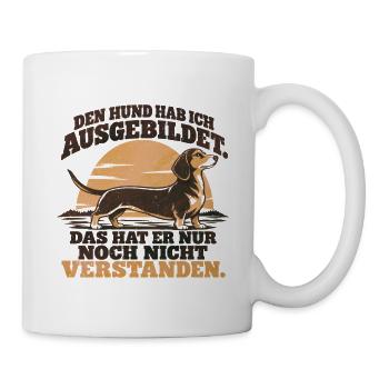 Kurzhaar Dackel - Mein Dackel hat Charakter.  - Tasse - Weiß - Rechts
