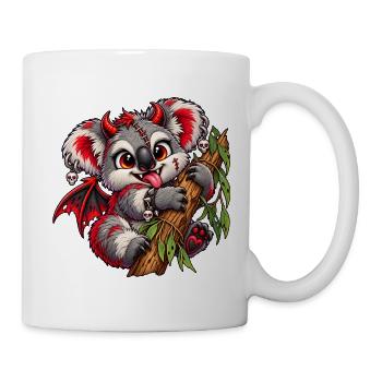 Gothic Koala mit Eukalyptus – Dark Kawaii - Tasse - Weiß - Rechts