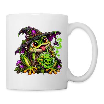 Froschhexe mit Zaubertrank – Gothic Fantasy - Tasse - Weiß - Rechts