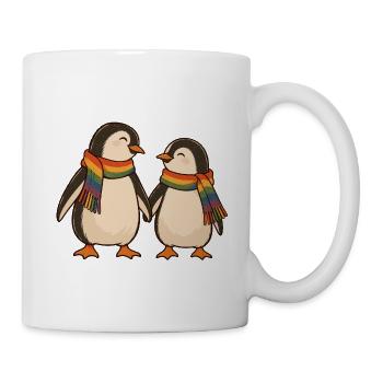 Rainbow Penguin Pride Couple - Tasse - Weiß - Rechts