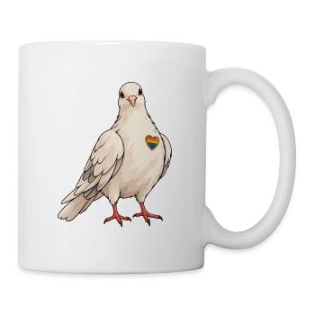 Pride Dove Rainbow Heart - Tasse - Weiß - Rechts