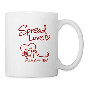 Spread Love Dog Coffee - Tasse - Weiß - Rechts