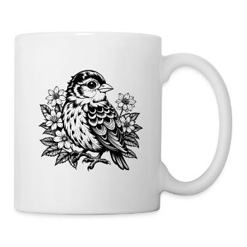 Spatz - Tasse - Weiß - Rechts