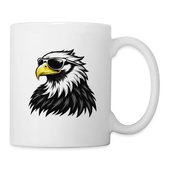 Weißkopfseeadler mit Sonnenbrille - Tasse - Weiß - Rechts