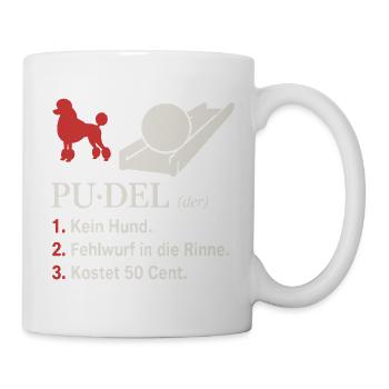 Pudel Definition Kegeln – kein Hund Fehlwurf - Tasse - Weiß - Rechts