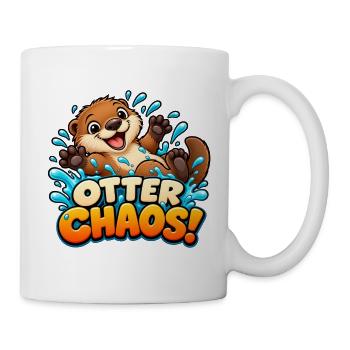 Otter Chaos Cartoon Splash - Tasse - Weiß - Rechts