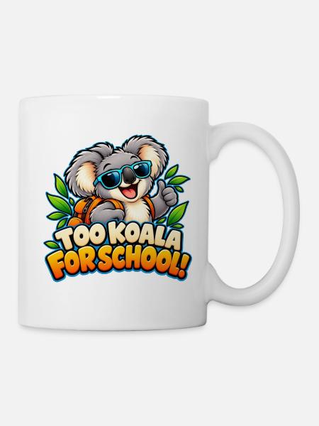 Zu Koala für die Schule! - Lustiges Koala-Wortspiel - Tasse - Weiß