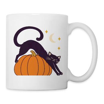 Night Stretch Pumpkin-Katze - Tasse - Weiß - Rechts