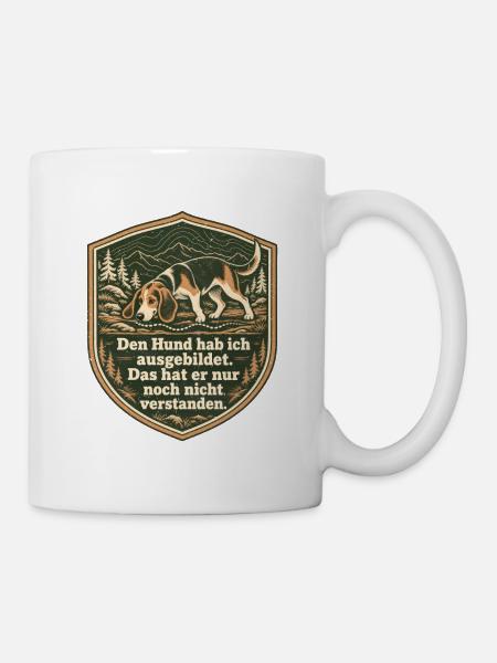 Beagle - Hundeschule eins. Wald null. - Tasse - Weiß