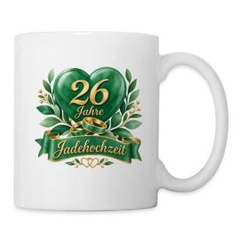 26.Hochzeitstag , 26 Jahre , Jadehochzeit  - Tasse - Weiß - Rechts