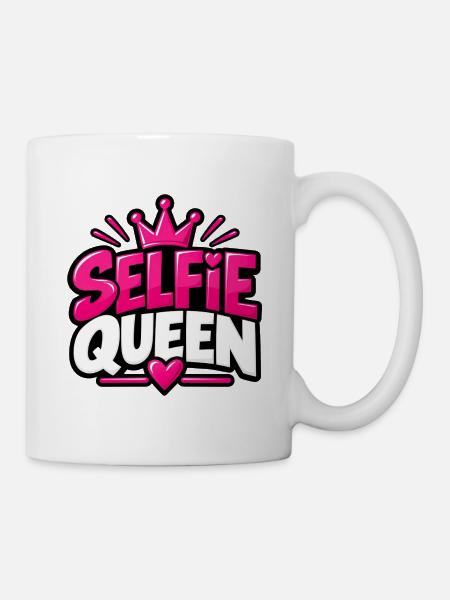 Selfie Queen – Mädchen & Frauen Statement - Tasse - Weiß