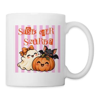 Süßes oder Saures – Halloween Retro - Tasse - Weiß - Rechts