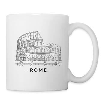 Linienkunst des Romer Kolosseums - Tasse - Weiß - Rechts