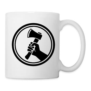 Axt Handwerker Wappen Logo - Tasse - Weiß - Rechts