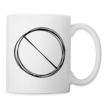 Verbotsschild handgezeichnet - Tasse - Weiß - Rechts