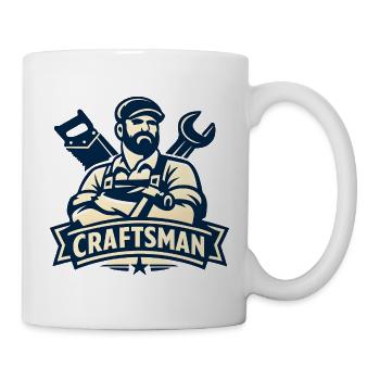 Craftsman Handwerker Logo Motiv - Tasse - Weiß - Rechts