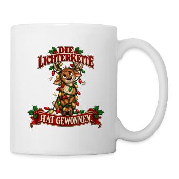 Rentier im Lichterchaos - Tasse - Weiß - Rechts