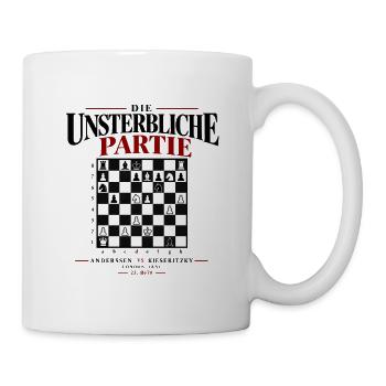 Die Unsterbliche Partie Schachmotiv für Profis - Tasse - Weiß - Rechts