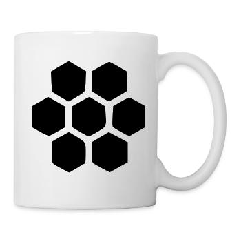 Geometrisches Bienenwabe Imker Geschenk - Tasse - Weiß - Rechts